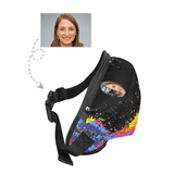 Custom Face Watercolor Skull Waist Bag