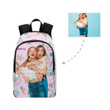 Custom Photo Pink Rainbow Backpack