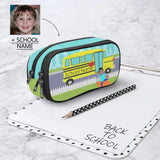 Custom School Name & Face Bus Back To School Pencil Pouch