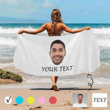 Custom Big Face & Text Beach Towel Quick-Dry, Sand-Free, Super Absorbent, Non-Fading, Beach&Bath Towel Beach Blanket Personalized Beach Towel Funny Selfie Gift