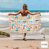 Custom Name Holiday Style Beach Towel Quick-Dry, Sand-Free, Super Absorbent, Non-Fading, Beach&Bath Towel Beach Blanket Personalized Beach Towel Funny Selfie Gift