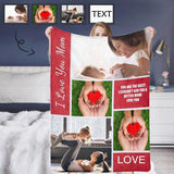 Custom Photo&Text Love Mom Ultra-Soft Micro Fleece Blanket