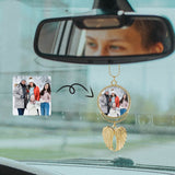 Custom Photo Metal Angel Wings Car Pendant Ornament