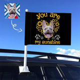 Custom Photo Sunshine Paw Print Car Window Flag