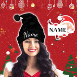 Custom Name Black Christmas Santa Hat