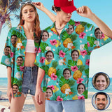 Personalized Couple Matching Hawaiian Shirts Custom Face Summer Vocation Couple Hawaiian Shirts