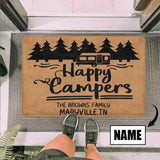 Custom Name Happy Campers Doormat