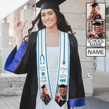 Custom Photo&Name Nursing American Flag Graduation Stoles Sash Graduation Gift