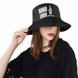 Custom Text Good Luck Gesture Unisex Bucket Hat