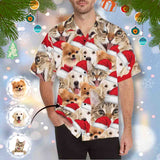 Hawaiian Shirts with Faces on Them Pet Christmas Hat Seamless Create Your Own Hawaiian Shirt Birthday Gift