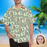 Personalized Hawaiian Shirts with Face Money Print All Over Print Hawaiian Shirt for Boyfriend or Husband