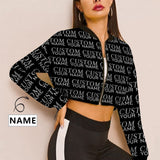 Custom Name Women's Cropped Jacket Chiffon Jacket
