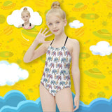 Custom Face Painted Elephant Kid's Neck Strap Swimsuit