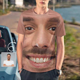 Custom Face Funny Design T-shirt Simple Shirts with Personalized Pictures for Birthday or Vacation Gift for Him