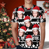 Custom Face Christmas Tee Snowflake Men's All Over Print T-shirt with Pictures