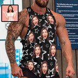 Custom Girlfriend Face Tank Tops Personalized Black Star Men's Tank Top