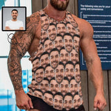 Personalized Face Seamless Tank Tops for Men Custom Sleeveless Shirt Men's Tank Top