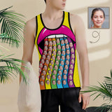 Custom Girlfriend Face Tank Tops Rainbow Runway Sleeveless Shirt Personalized Men's All Over Print Tank Top