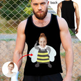 Personalized Tank Tops For Men, Custom Face Funny Novelty Bee Sleeveless Shirt, Gifts for Husband/Dad