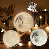 Custom Photo&Name I Love You Engraved Moon Lamp
