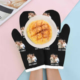 Custom Photo Nice Family Heat Resistant Oven Mitt(A Pair)