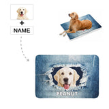 Custom Photo&Name Denim Broken Hole Pet Pad