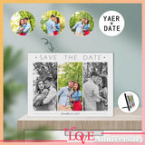 Custom Photo&Text ( Date&Year) Photo Panel for Tabletop Display