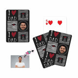 Custom Face I Love Dad Playing Cards