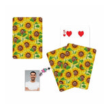 Custom Face Sunflower Playing Cards