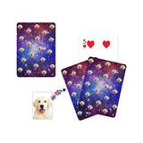 Custom Pet Face Purple Playing Cards