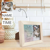 Custom Photo&Name&Time Cute Cat Solid Wood Jigsaw Puzzle Frame