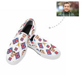 Custom Face USA Flag Slip-on Canvas Shoes