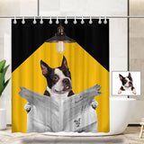 Custom Face Read Newspaper Shower Curtain 66