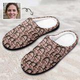 Custom Face Seamless All Over Print Cotton Slippers For Men Women