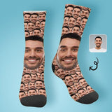 [Made In USA]Custom Face Smash Sublimated Crew Socks Personalized Photo Socks Unisex Gift for Men Women