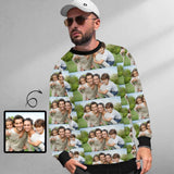 Custom Photo Loose Sweatshirt Personalized Face All Over Print Crewneck Loose Sweatshirt