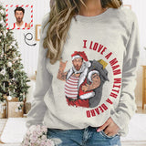 Personalized Face Santa Claus Ugly Women's Christmas Sweatshirts, Gift For Christmas Custom face Sweatshirt, Ugly Couple Sweatshirts