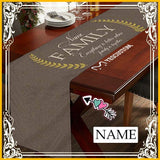 Custom Name Thanksgiving Brown Table Runner