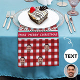 Custom Face&Text Red Plaid Kitchen Tea Towel Personalized Dish Towel Hand Towel Cloth Napkins Hostess, Wedding, Housewarming Gift