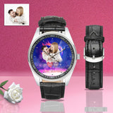 Custom Photo You Me Women's&Men's Classic Leather Strap Watch