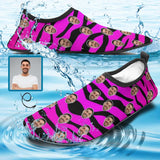 Custom Face Purple Diving Slip-on for sport Quick-Dry Shoes Beach Swimming Shoes Aqua Shoes Barefoot Shoes Outdoor Water Shoes