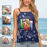 Custom Multiple Photos Tops Sweet Women's Loose Fit Adjustable Halter Neck Tank Top for Her