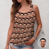 Tops with Custom Face Personalized Seamless Women's All Over Print Tank Tops