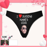Custom Face&Name Underwear Personalized Cock Lingerie Women's Classic Thong Funny Valentine's Day Gift