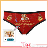 Custom Face&Text Underwear Personalized Anniversary Women's All Over Print High-cut Briefs Gift For Her