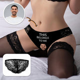 Custom Sexy Underwear Personalized Face Belongs Women's Lace Panty Funny Lovers Gift